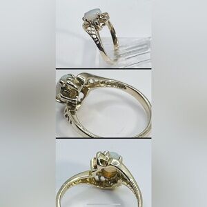 14K Solid Gold Vintage Natural Opal Ring with Diamond Accents.
Market GRP
3 1/2